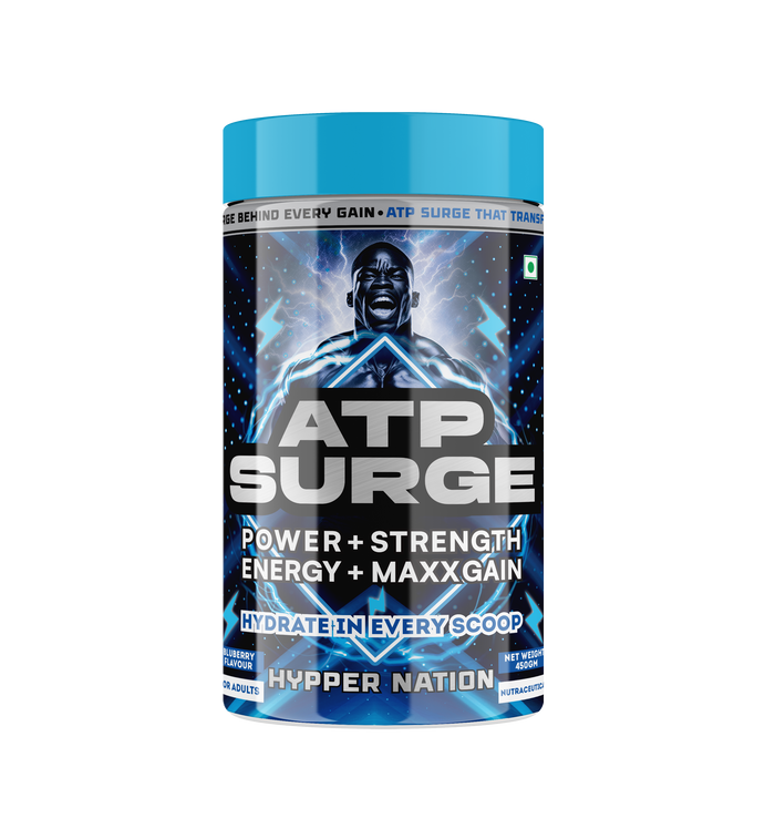 ATP SURGE : BLEND OF CREATINE, BETAINE, TAURINE - 450 GRAM (30 SERVINGS) BLUEBERRY