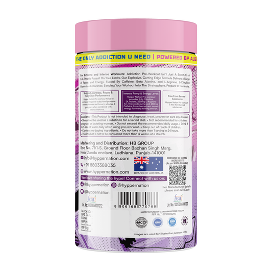 ADDICTION PRE-WORKOUT - 250 GRAM (30 SERVING) GRAPE