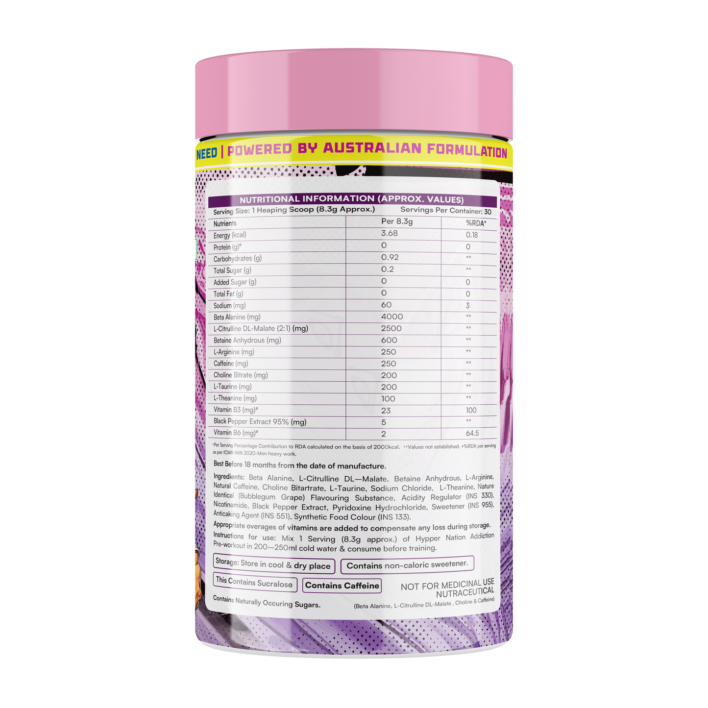 ADDICTION PRE-WORKOUT - 250 GRAM (30 SERVING) TROPICAL DELIGHT
