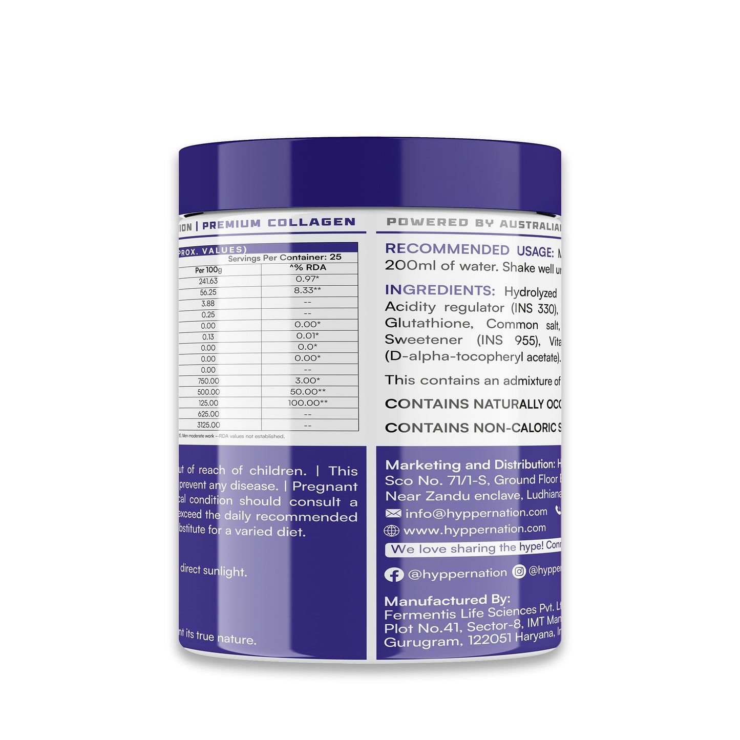 KOREAN SECRET - PREMIUM COLLAGEN - 200 GRAM (25 SERVINGS) PEACH ORANGE