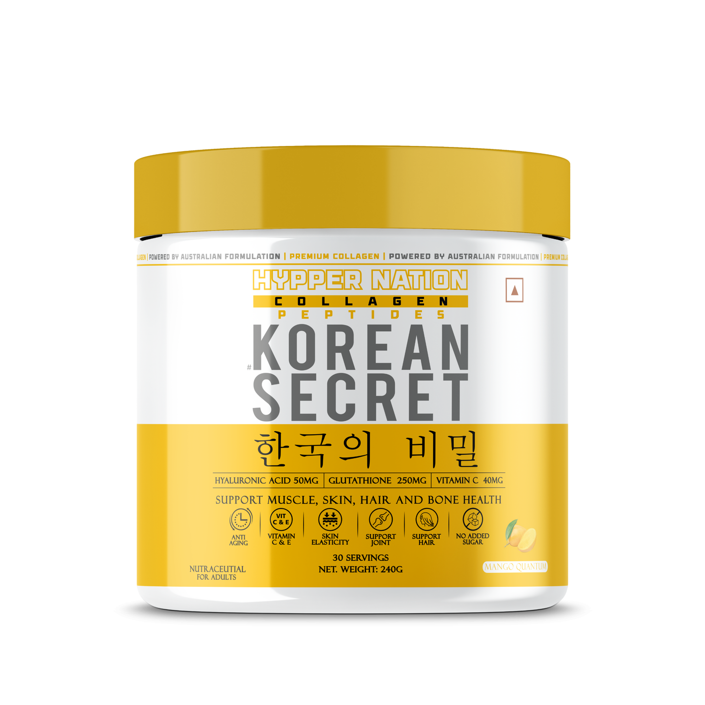 KOREAN SECRET - PREMIUM COLLAGEN - 200 GRAM (25 SERVINGS) STRAWBERRY MOJITO