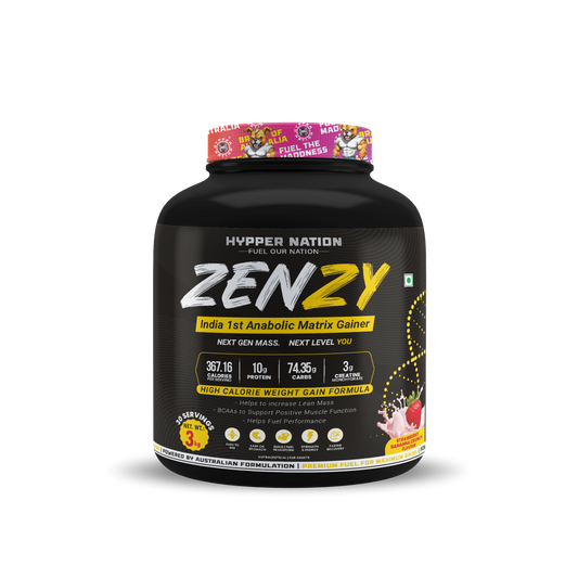 Hypper Nation ZENZY Anabolic Matrix Mass Gainer 1kg – Chocolate Crunch | 10g Protein | 74.35g Carbs | 3g Creatine | High-Calorie Weight Gainer