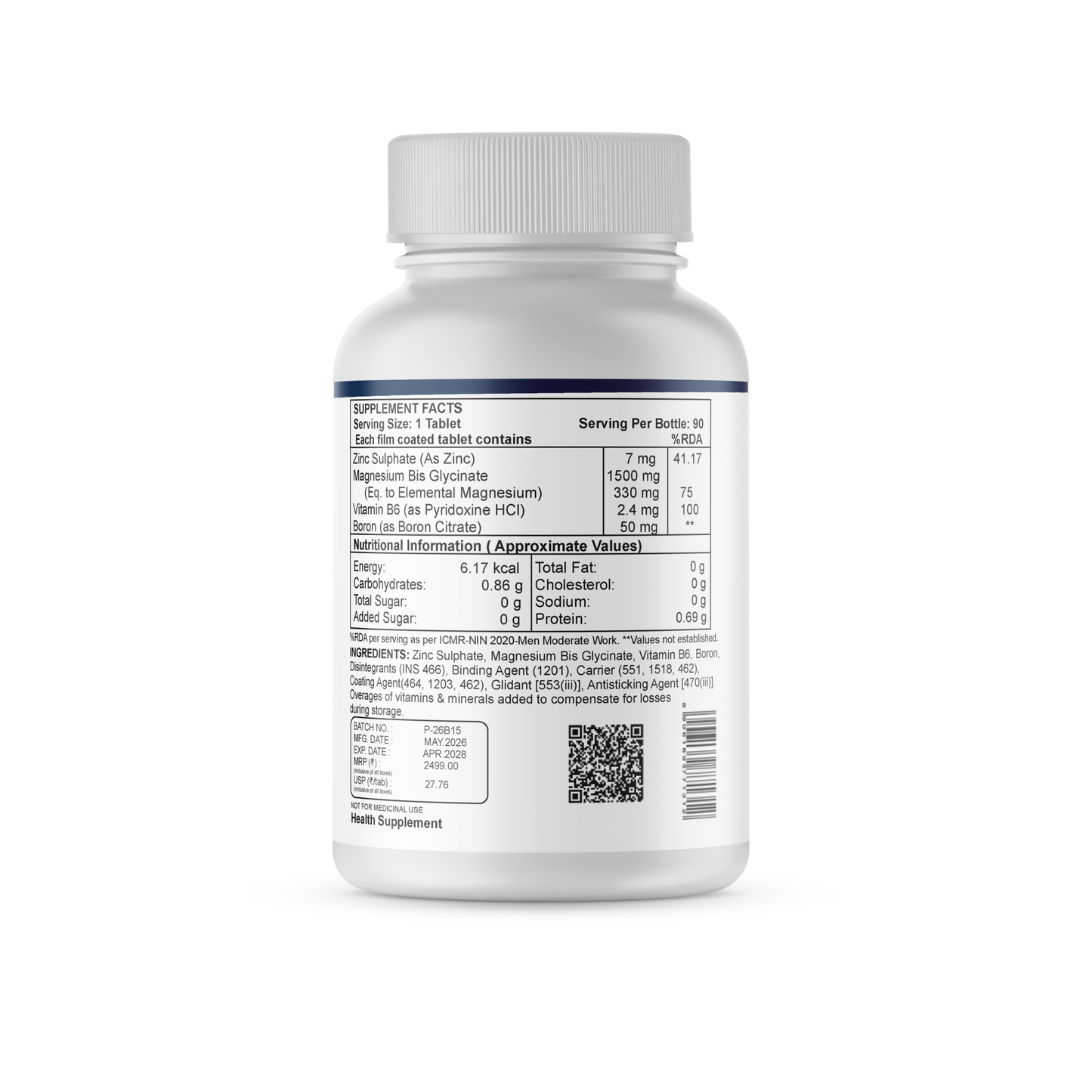 ZMAG-T Essentials - Zinc, Magnesium Bis Glycinate, Vitamin B6 & Boron | 90 Tablets