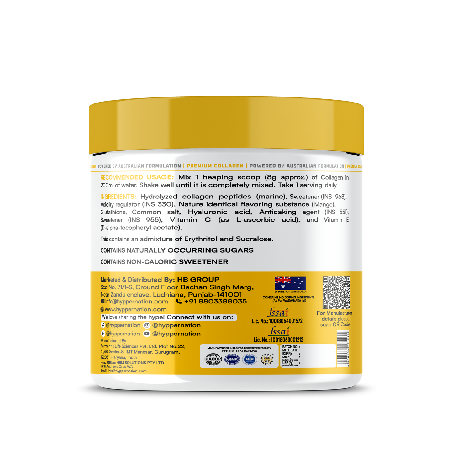 KOREAN SECRET - PREMIUM COLLAGEN - 200 GRAM (25 SERVINGS) MANGO QUANTAM
