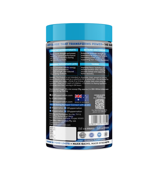 ATP SURGE : BLEND OF CREATINE, BETAINE, TAURINE - 450 GRAM (30 SERVINGS) WATERMELON