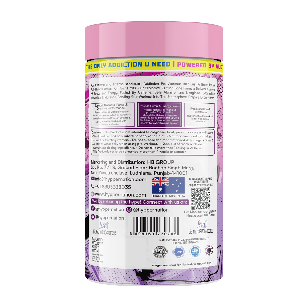 ADDICTION PRE-WORKOUT - 250 GRAM (30 SERVING) BLUEBERRY