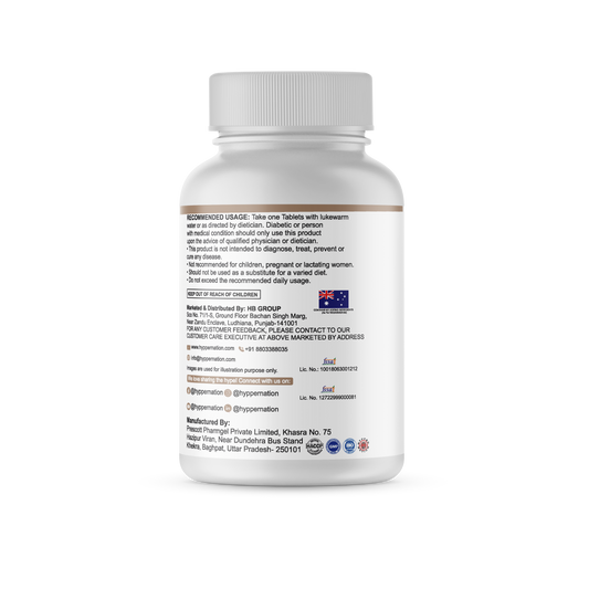 Hypper Nation Calcium + Vitamin D3 + Vitamin K2-7 Tablets | Bone, Teeth & Muscle Support | 90 Tablets