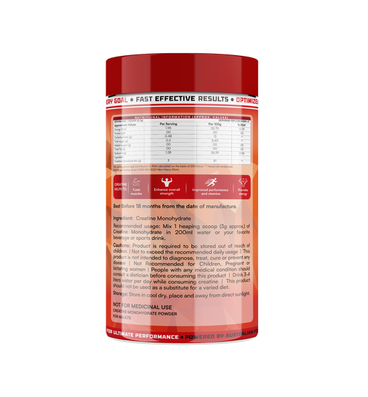 LIMITED EDITION CREATINE PHARMAGRADE MONOHYDRATE - 250 GRAM (67 SERVINGS) WATERMELON
