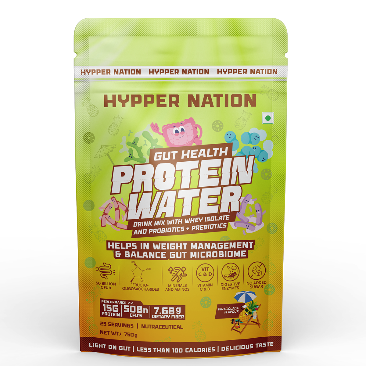GUT HEALTH ISOLATE PROTEIN WATER - 750 GRAM (25 SERVINGS) PINA COLADA