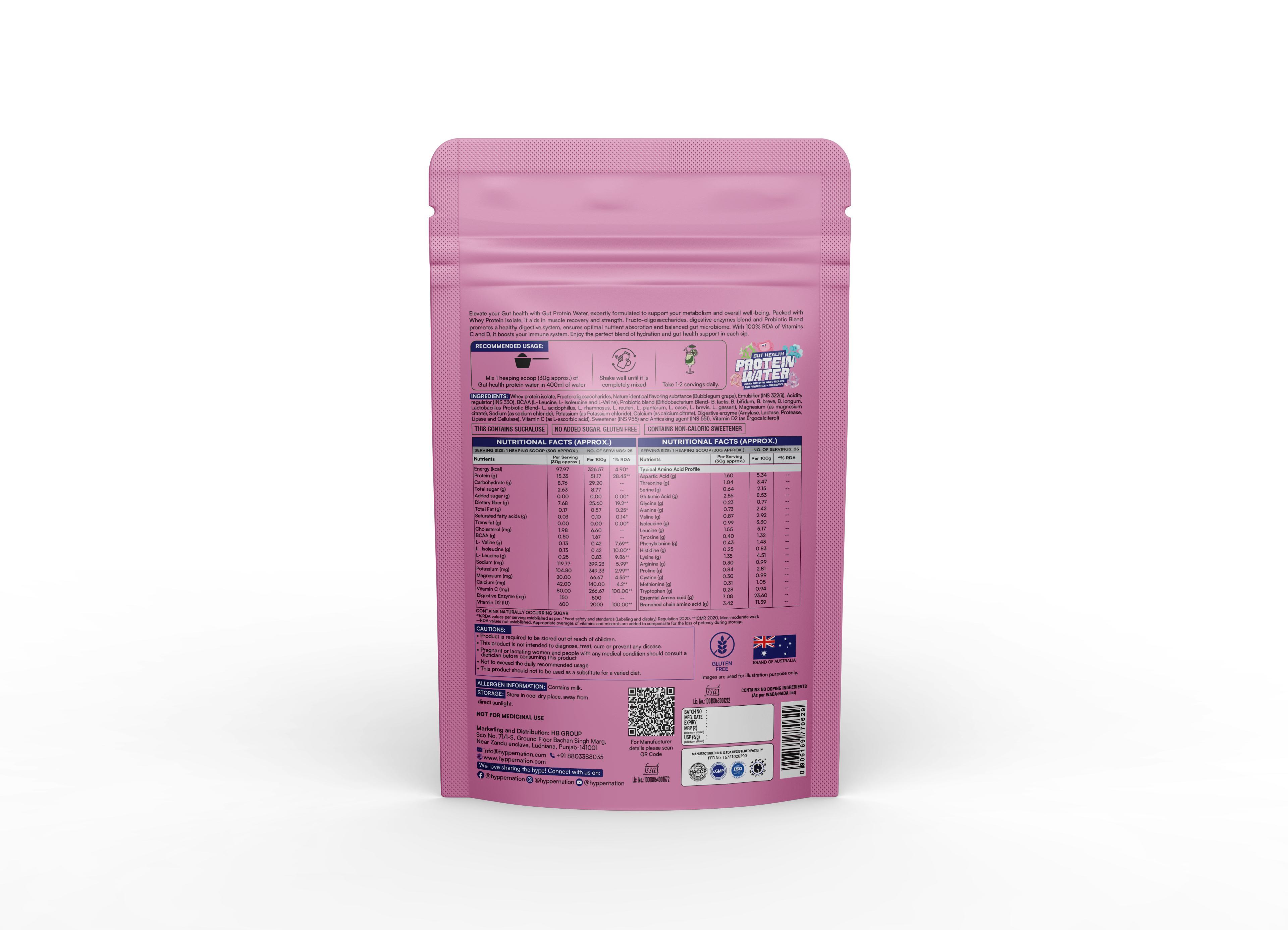 Gut Health Isolate Protein Water - 750 Grams (25 Servings) Guava