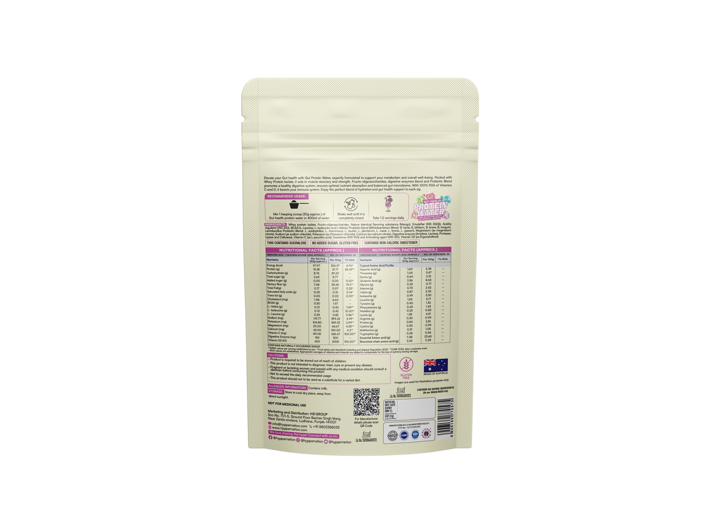 GUT HEALTH ISOLATE PROTEIN WATER - 750 GRAM (25 SERVINGS) PINA COLADA