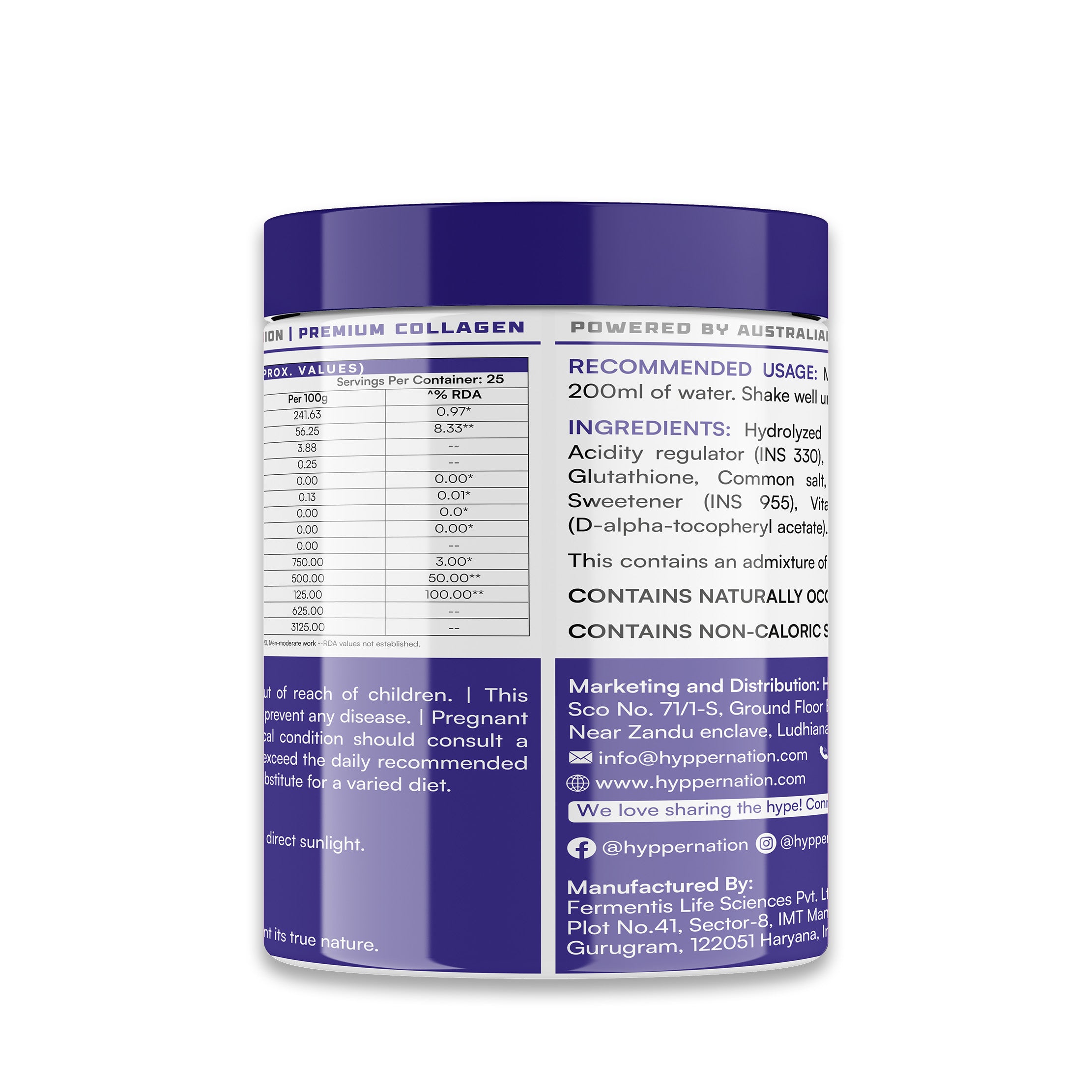 Korean Secret - Premium Collagen - 200 Grams (25 Servings) Blue Berry