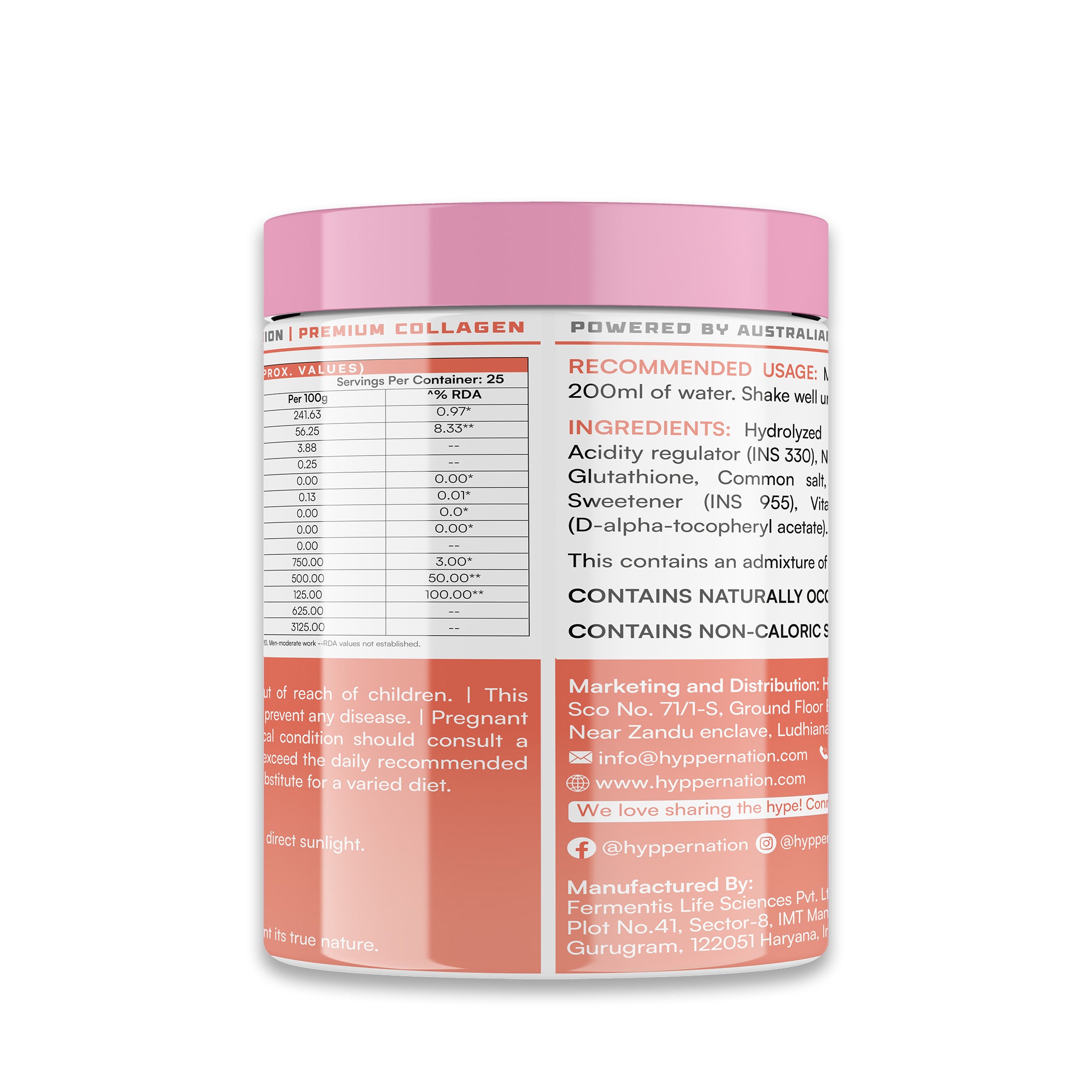 Korean Secret - Premium Collagen - 200 Grams (25 Servings) Lemon