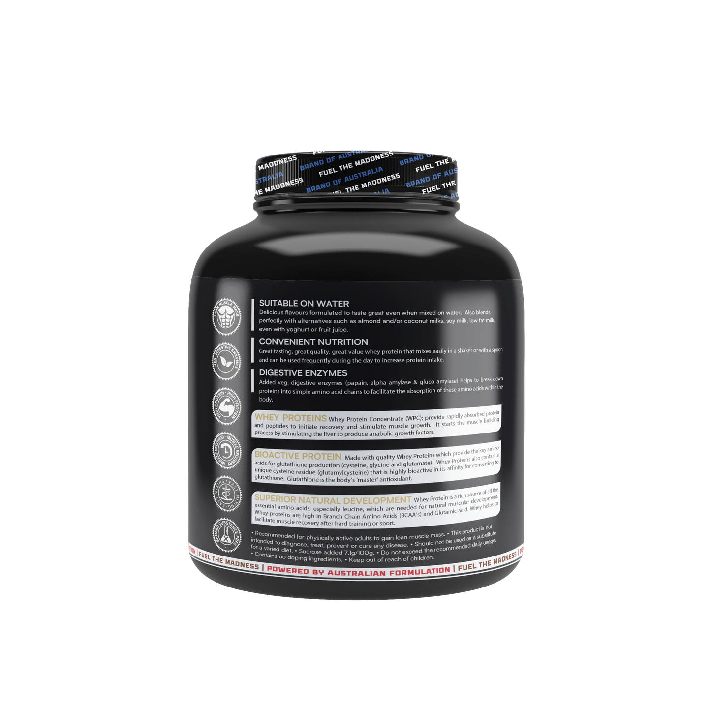 MAD MUSSLLE ADVANCED WHEY – 2KG (53 SERVINGS) 24G PROTEIN, 3G CREATINE 200MG, ASHWAGANDHA, 800mg TRIBULUS (VANILLA)