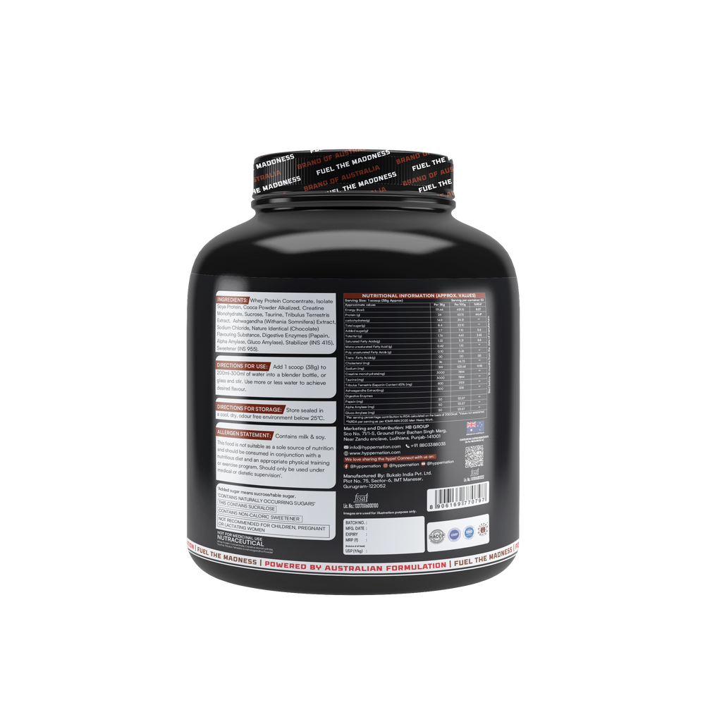 MAD MUSSLLE ADVANCED WHEY – 2KG (53 SERVINGS) 24G PROTEIN, 3G CREATINEM 200MG, ASHWAGANDHA, 800mg TRIBULUS (PISTACHIO))