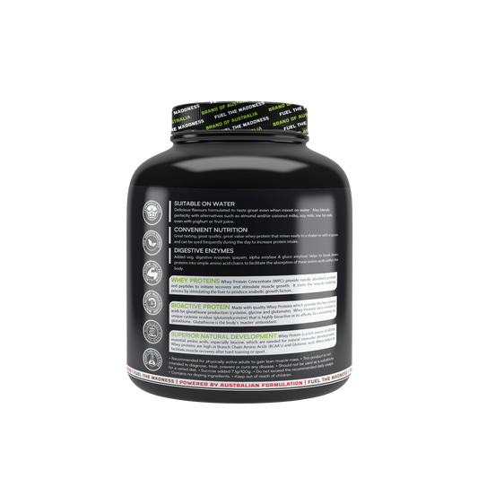 MAD MUSSLLE ADVANCED WHEY – 2KG (53 SERVINGS) 24G PROTEIN, 3G CREATINEM 200MG, ASHWAGANDHA, 800mg TRIBULUS (PISTACHIO))