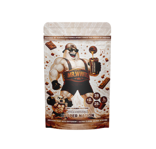Mr. White Egg Albumin Protein 1kg (26 Servings) – 25g Protein, No Added Sugar, Gluten Free | Chocolate Crunchy