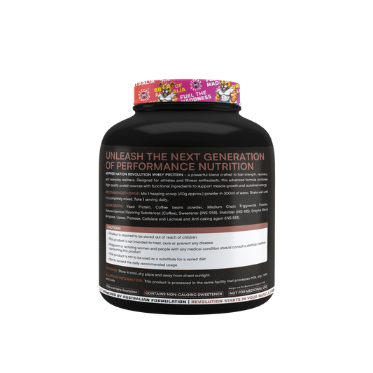 Revolution Protein 2kg (50 Servings) – 26g Protein, 5.6g BCAAs, No Added Sugar | Arabian Gold Coffee