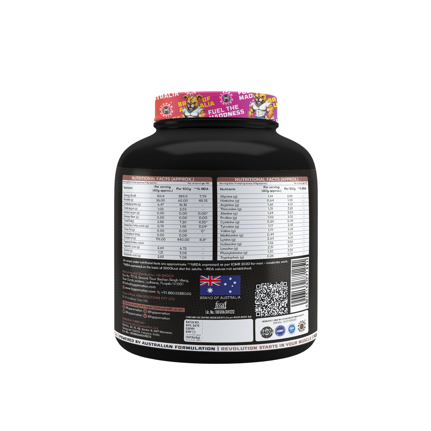 Revolution Protein 2kg (50 Servings) – 26g Protein, 5.6g BCAAs, No Added Sugar | Arabian Gold Coffee
