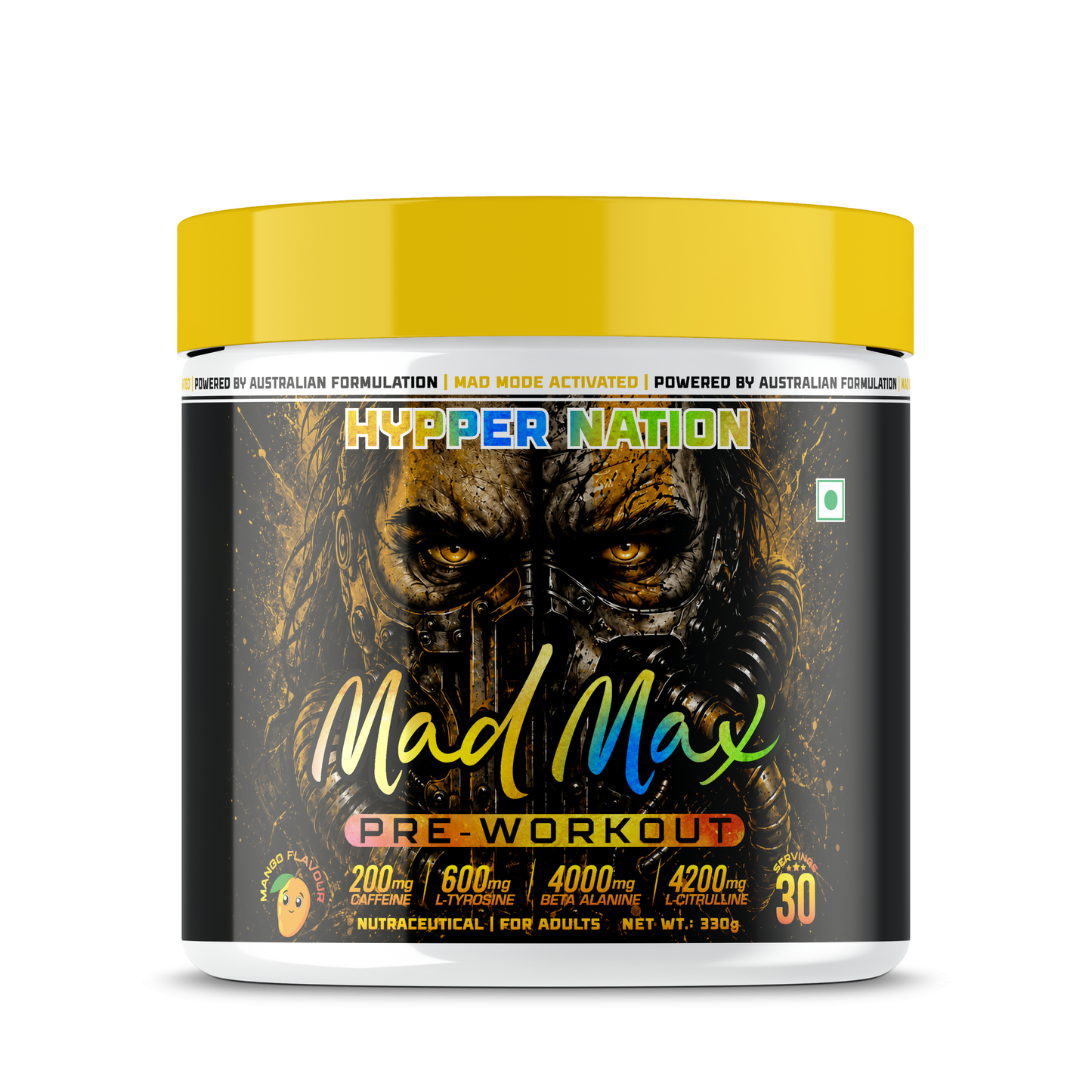 Hypper Nation Mad Max Pre-Workout | Mango Flavour - 330g (30 Servings)
