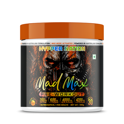 Hypper Nation Mad Max Pre-Workout | Mango Flavour - 330g (30 Servings)