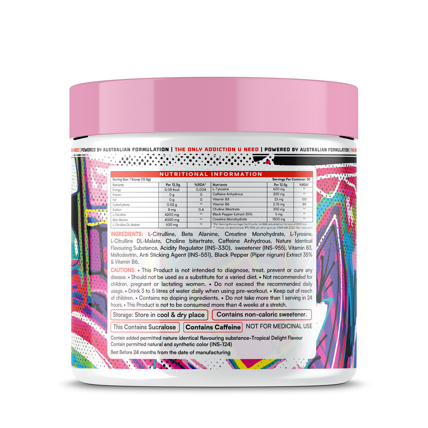 ADDICTION PRE-WORKOUT - 375 GRAM (30 SERVING) TROPICAL DELIGHT