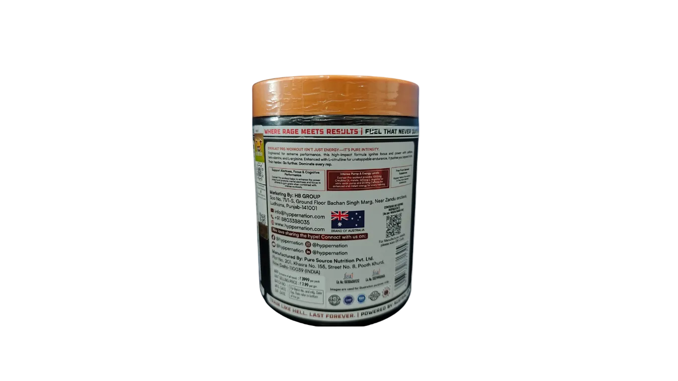 EVERLAST PRE WORKOUT  500G  100 SERVINGS