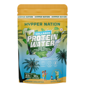 Hyppernation Protein Water + Collagen | Isolate Whey Protein | Hydrolysed Collagen | Supports Bone Health Skin Hair |  Mojito Mint | 30 Servings | 750 gms